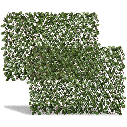 DOEWORKS expandable faux ivy fence panel adds natural texture for balcony privacy