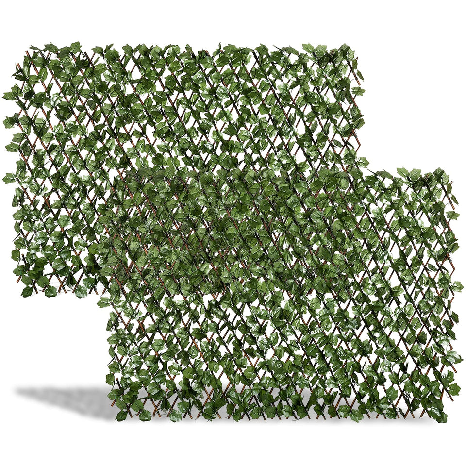 DOEWORKS expandable faux ivy fence panel adds natural texture for balcony privacy