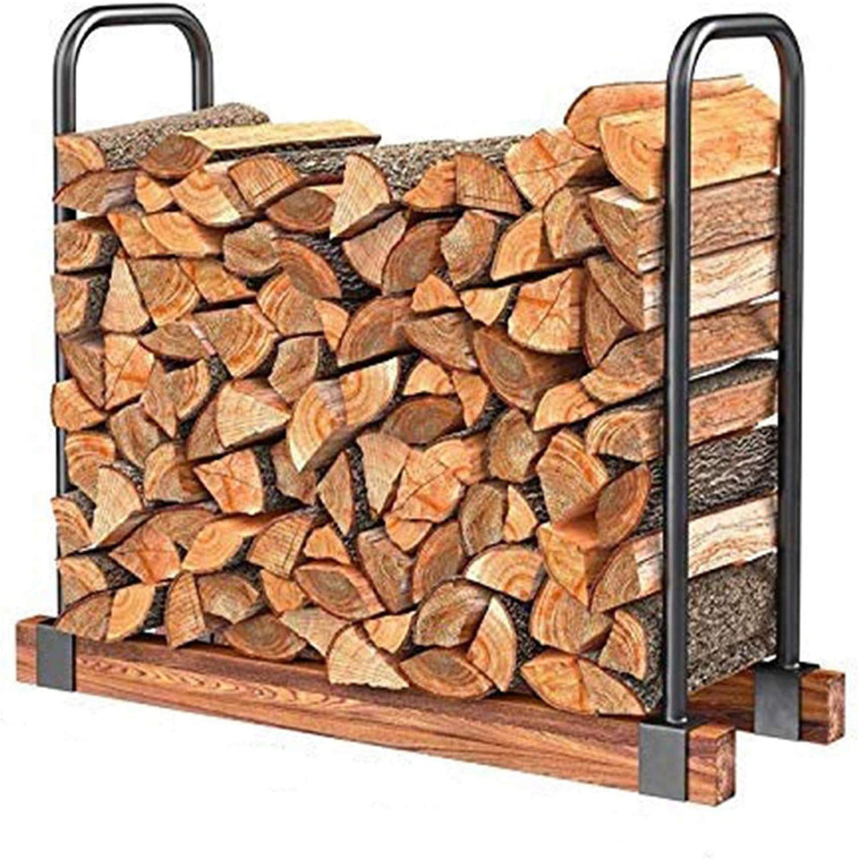 DOEWORKS heavy-duty firewood rack assembly for durable indoor storage.