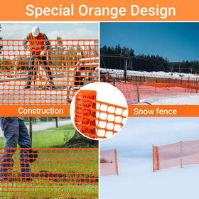 DOEWORKS orange mesh fence highlighting lightweight, portable design for events and jobs.