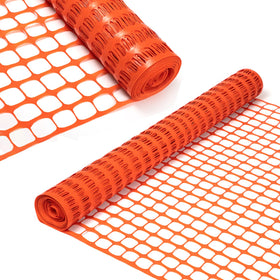 DOEWORKS safety fence 4x100ft orange roll for quick, high-visibility site barriers.