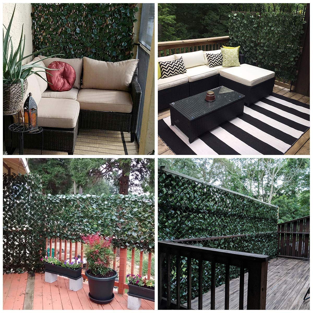 DOEWORKS UV blocking ivy screen provides shade and privacy with minimal upkeep