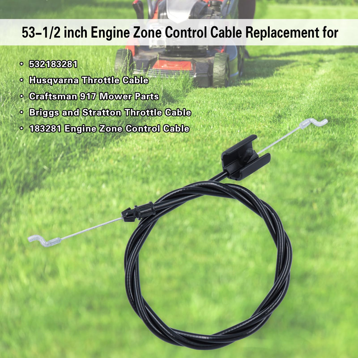 Dofank 183281 engine zone cable 53-1/2 inches ensures proper fit on mower.