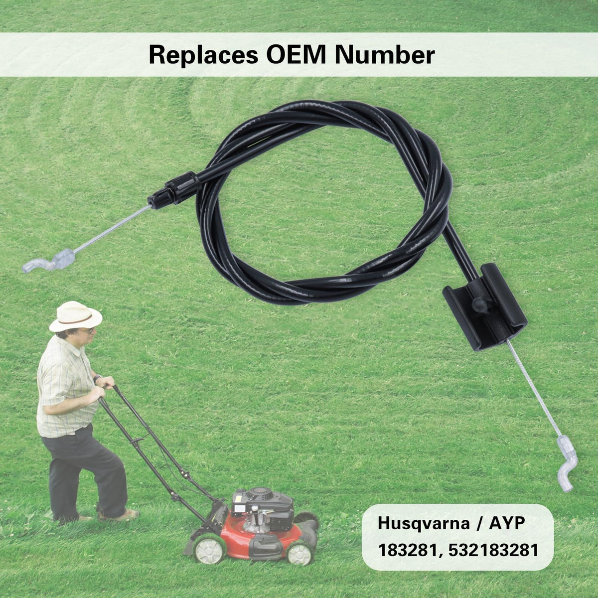 Dofank 183281 cable with Z-bend ends enables smooth throttle linkage.