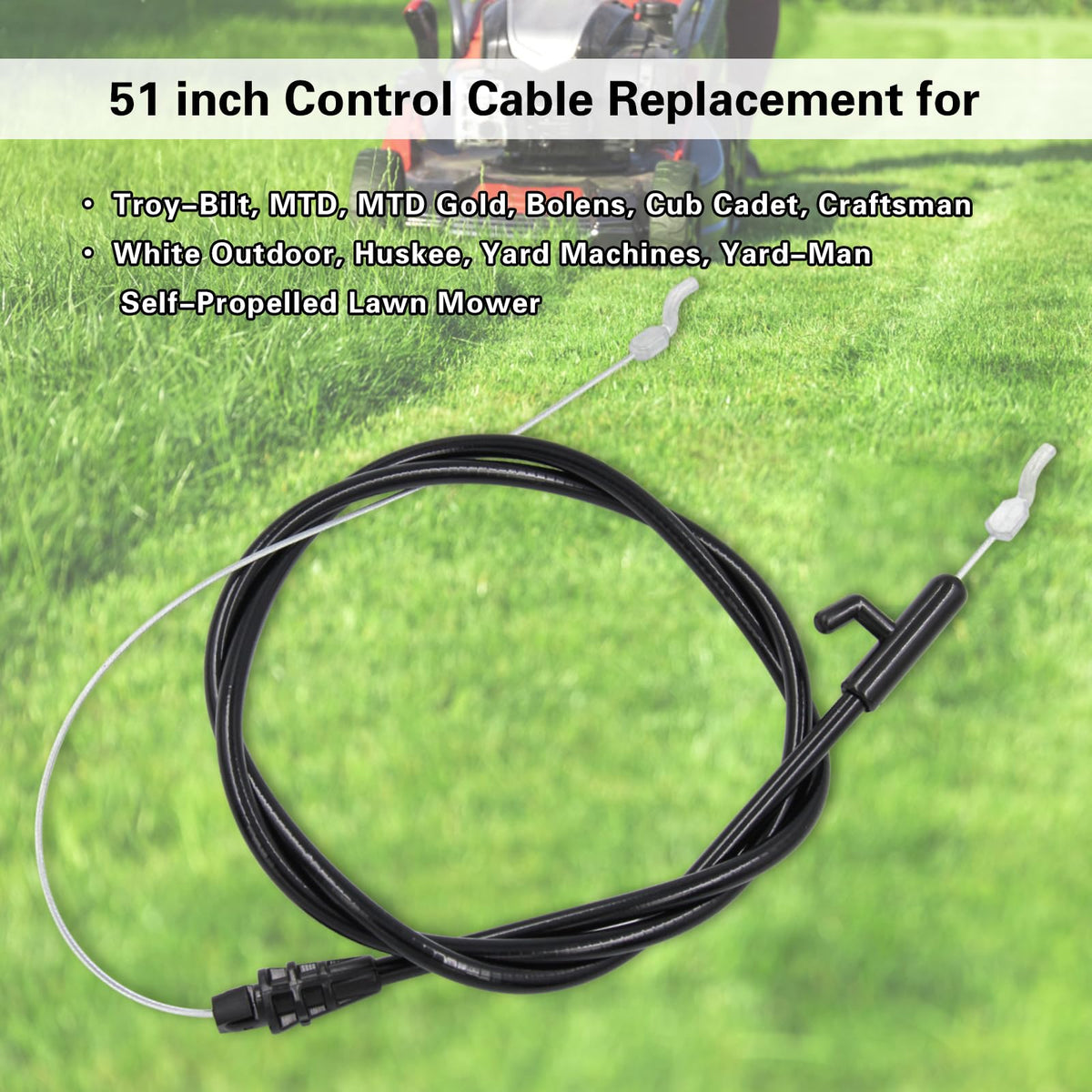 Dofank 51in cable length supports smooth engagement on compatible mowers.