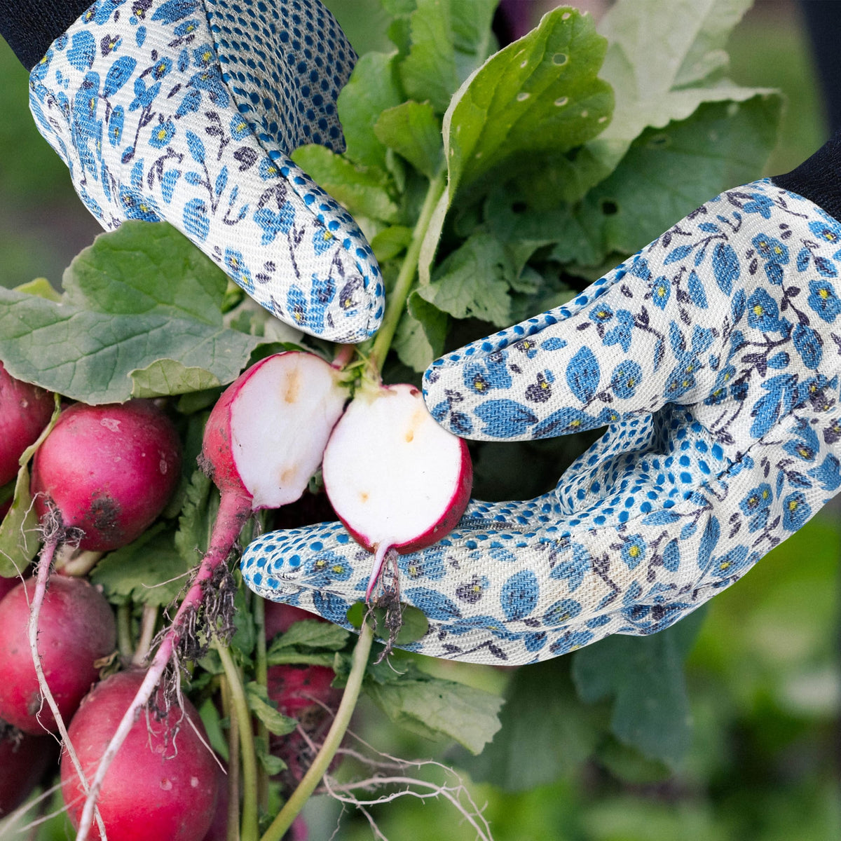 DOFOWORK garden gloves with elastic knit wrists fit securely for extended tasks.