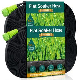 DOFOWORK flat soaker hose 150ft for efficient garden irrigation along beds