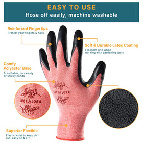 DOFOWORK gardening gloves offer breathable knit and elastic wrist for comfortable wear.