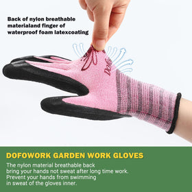DOFOWORK seamless knit gloves showing dexterity and flexible performance