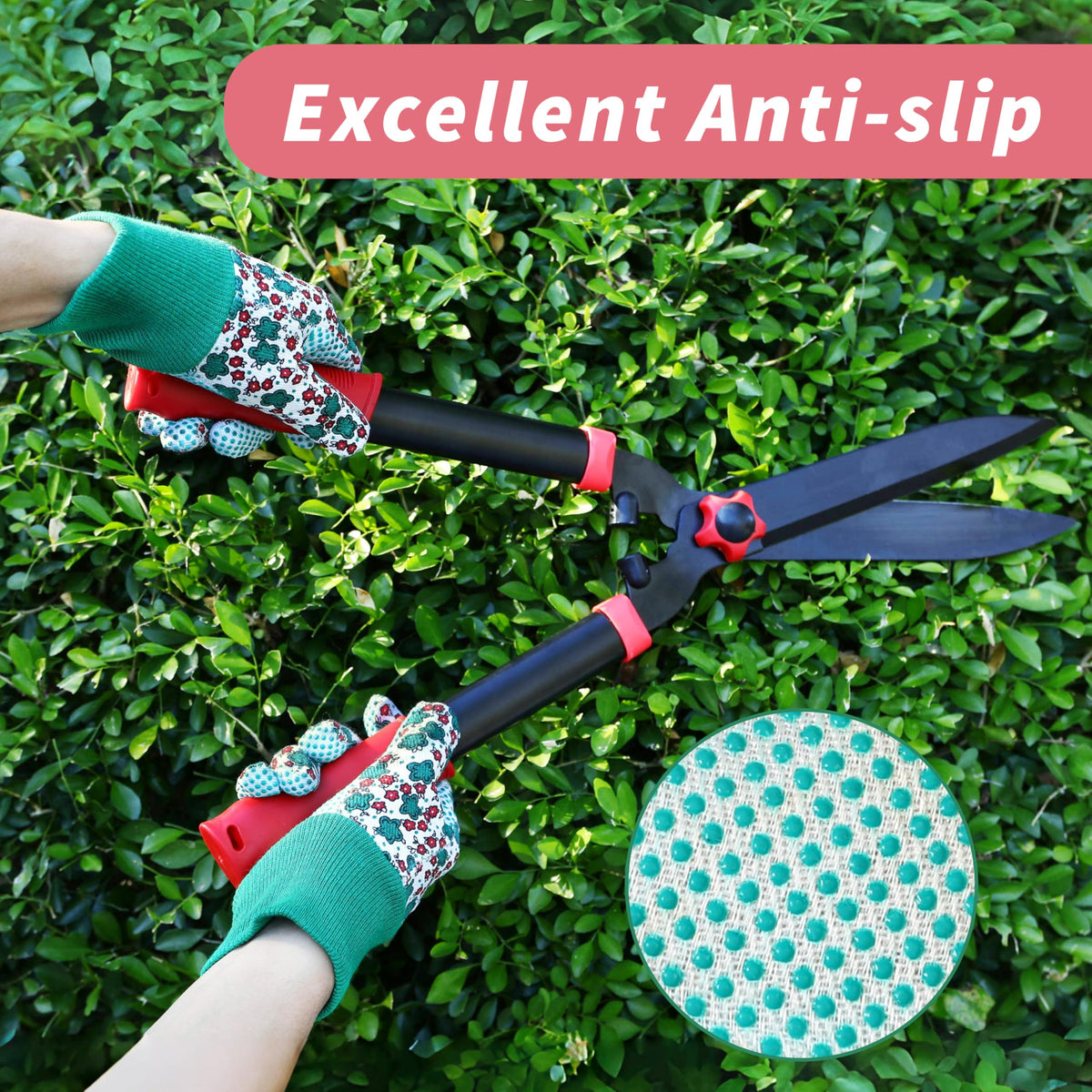 DOFOWORK women's gardening gloves use cotton and polyester for softness and durability.