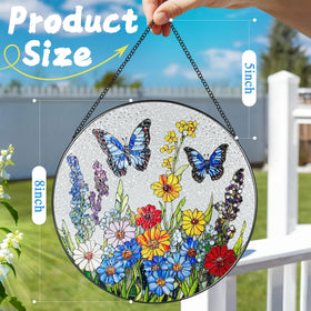 DOUHASU 8-inch diamond glass suncatcher delivers vivid color in sunlight.
