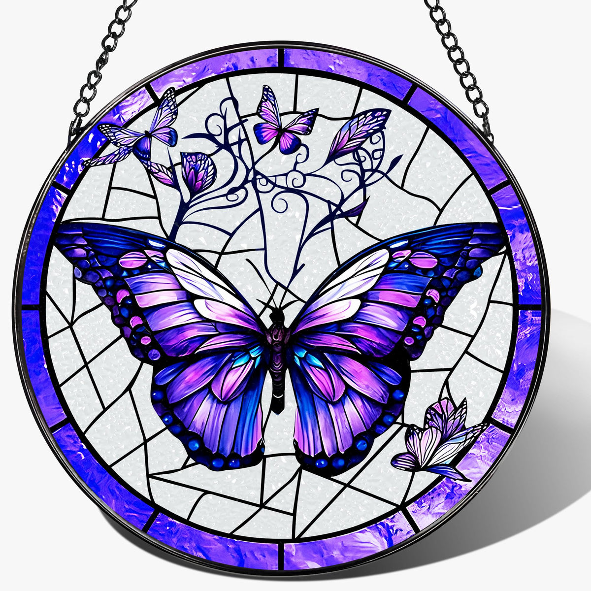DOUHASU butterfly stained glass suncatcher adds colorful light to windows
