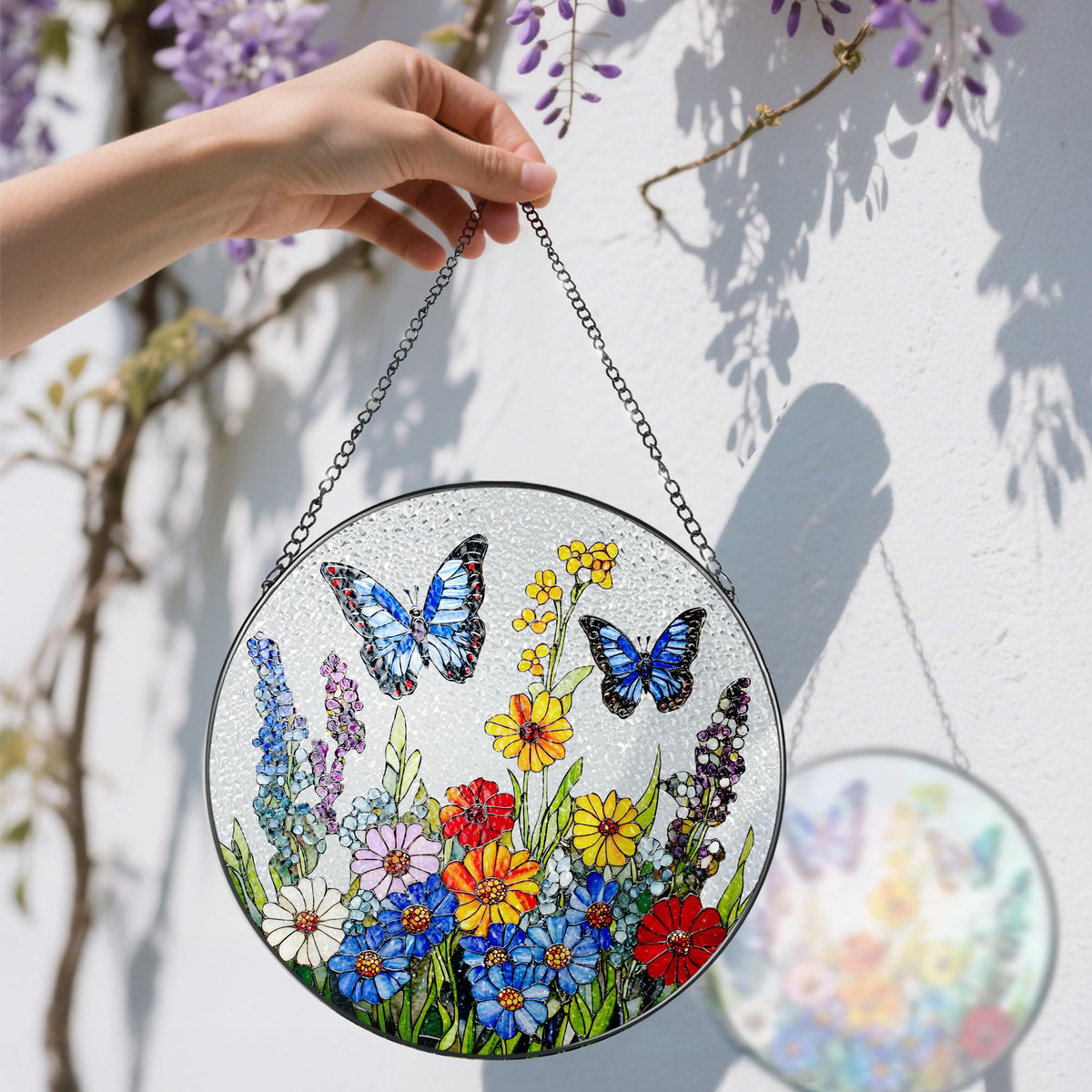 DOUHASU rainbow light through glass suncatcher creates a playful ambient glow.