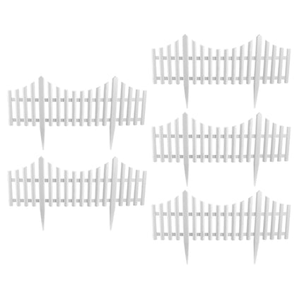 DOITOOL flexible white picket fence border for garden borders with adaptable shapes.