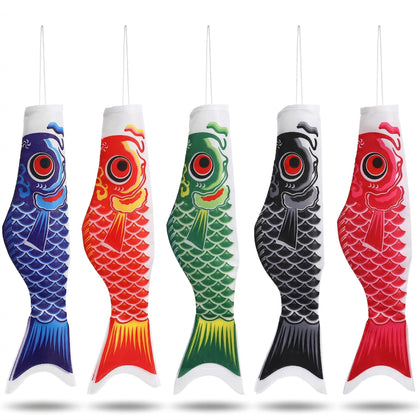 DOITOOL Japanese carp windsock front view for vibrant garden decor.
