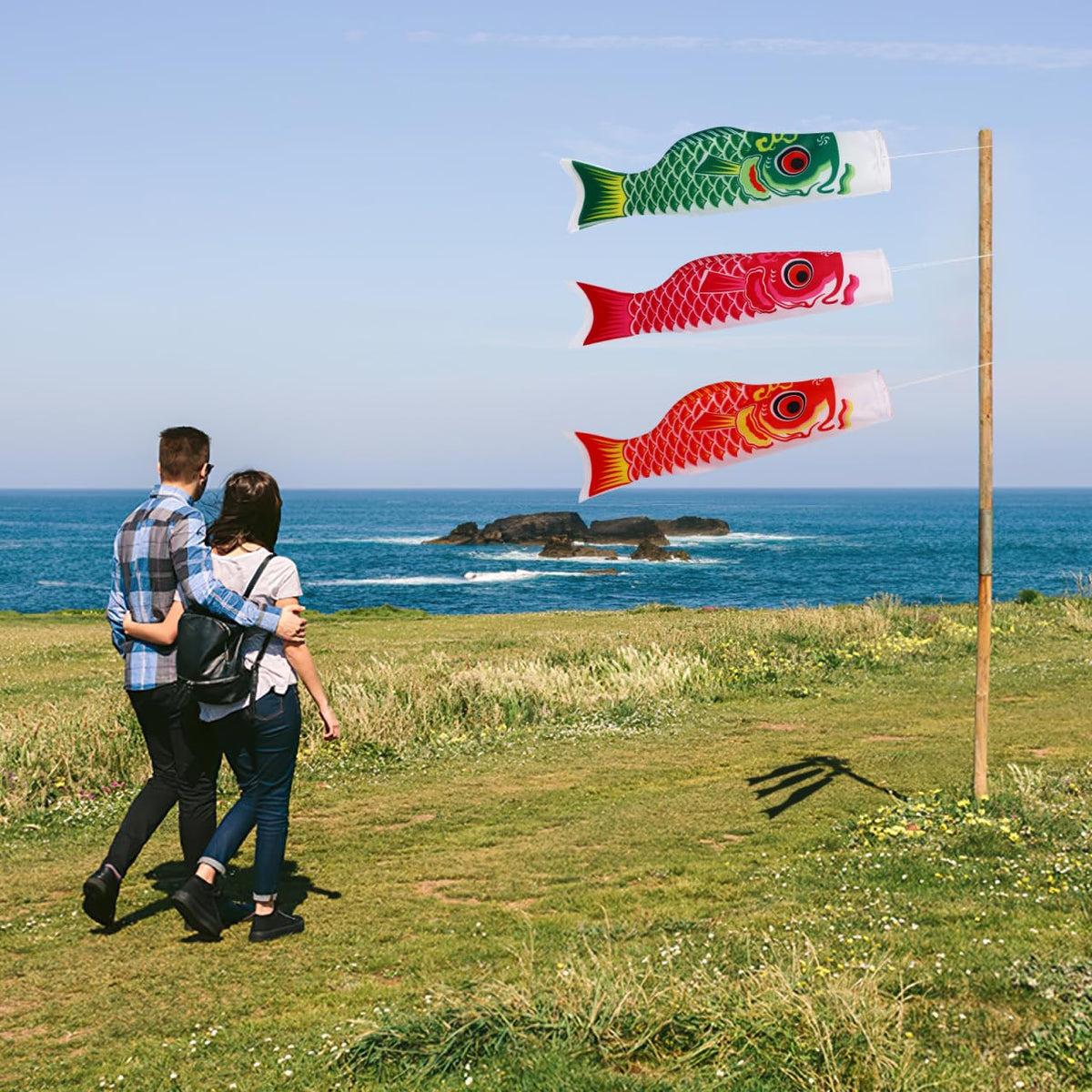 DOITOOL Koinobori windsock easy-installation for quick garden setup.