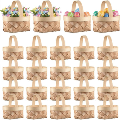 DOITOOL mini-woven basket with handles for rustic decor and easy carrying.