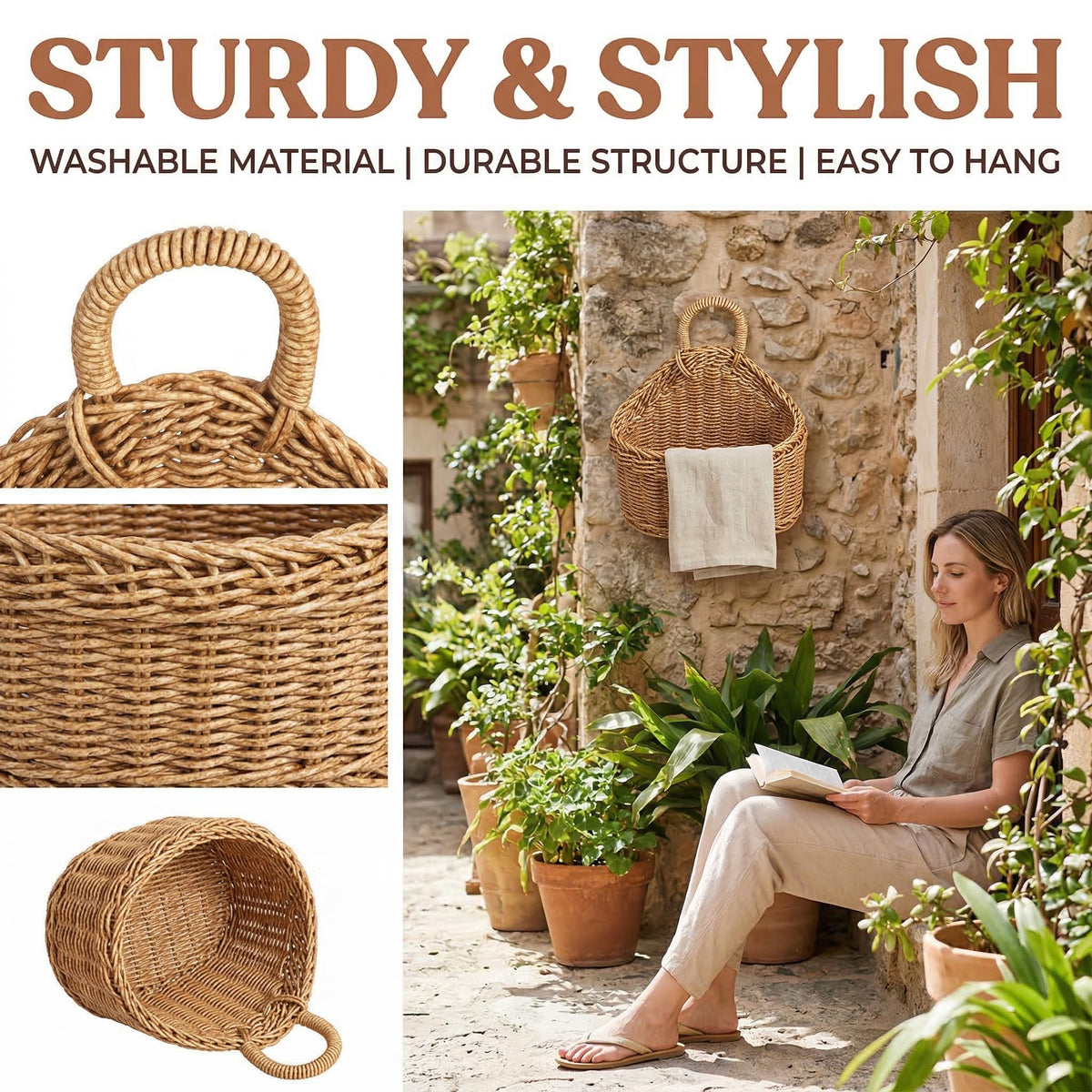DOITOOL handwoven texture adds boho farmhouse charm to any room