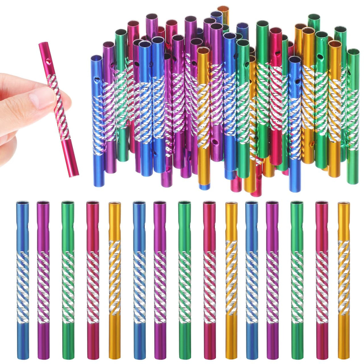 DOITOOL wind chime tubes in mixed color brighten outdoor décor