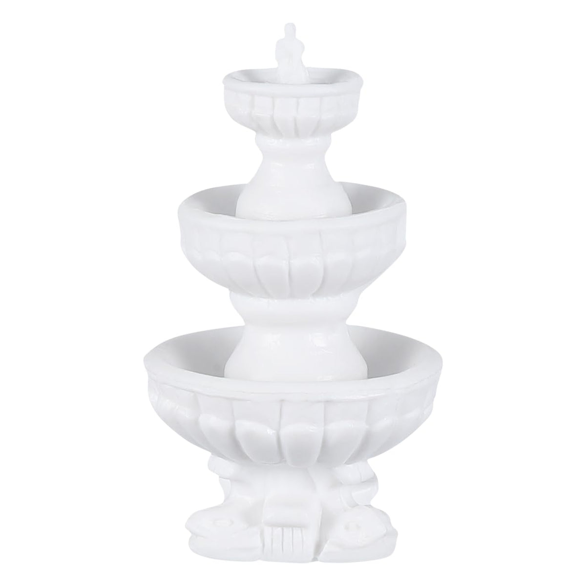 DOITOOL miniature fountain in white tiered design enhances fairy garden displays