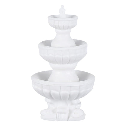 DOITOOL miniature fountain in white tiered design enhances fairy garden displays