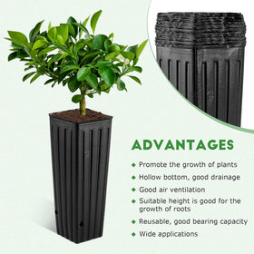 DOITOOL plastic planter with stackable design saves storage space.