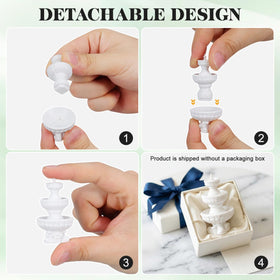 DOITOOL white dollhouse fountain pairs with greenery for cohesive micro landscapes