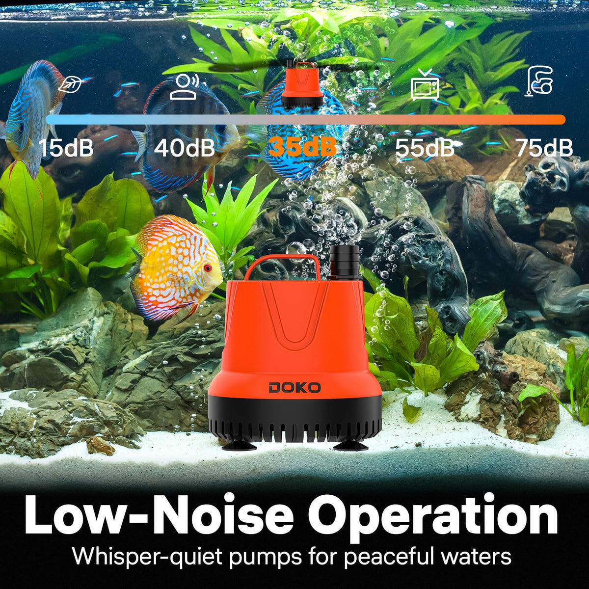 DOKO pump with 4 nozzles enables adjustable water flow options