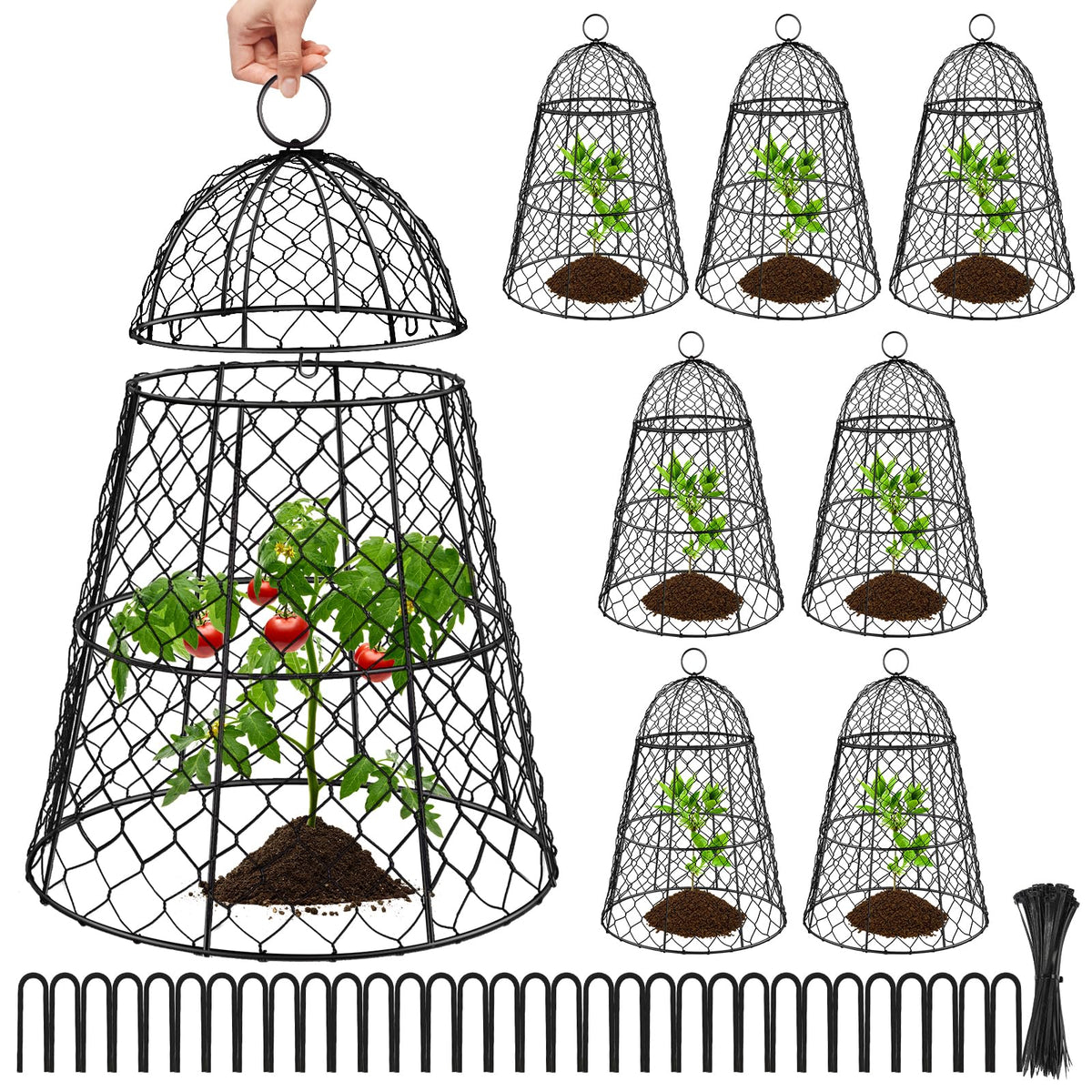 Doksving 8-piece garden cloches protect tender plants while allowing airflow.