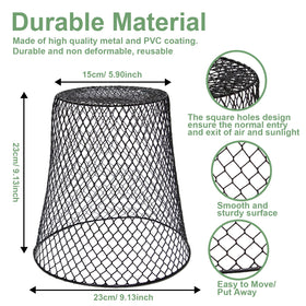 Doksving 9x9 plant protector guarding vegetables from rabbits and squirrels.