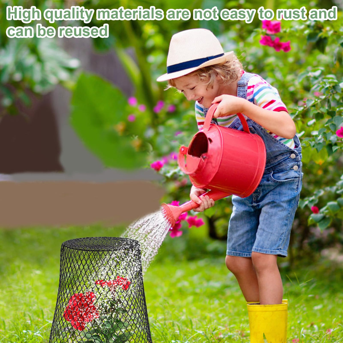 Doksving color and white labels help organize garden coverage.