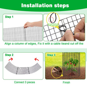 Doksving garden protector assembly-kit includes stakes and ties for quick setup.