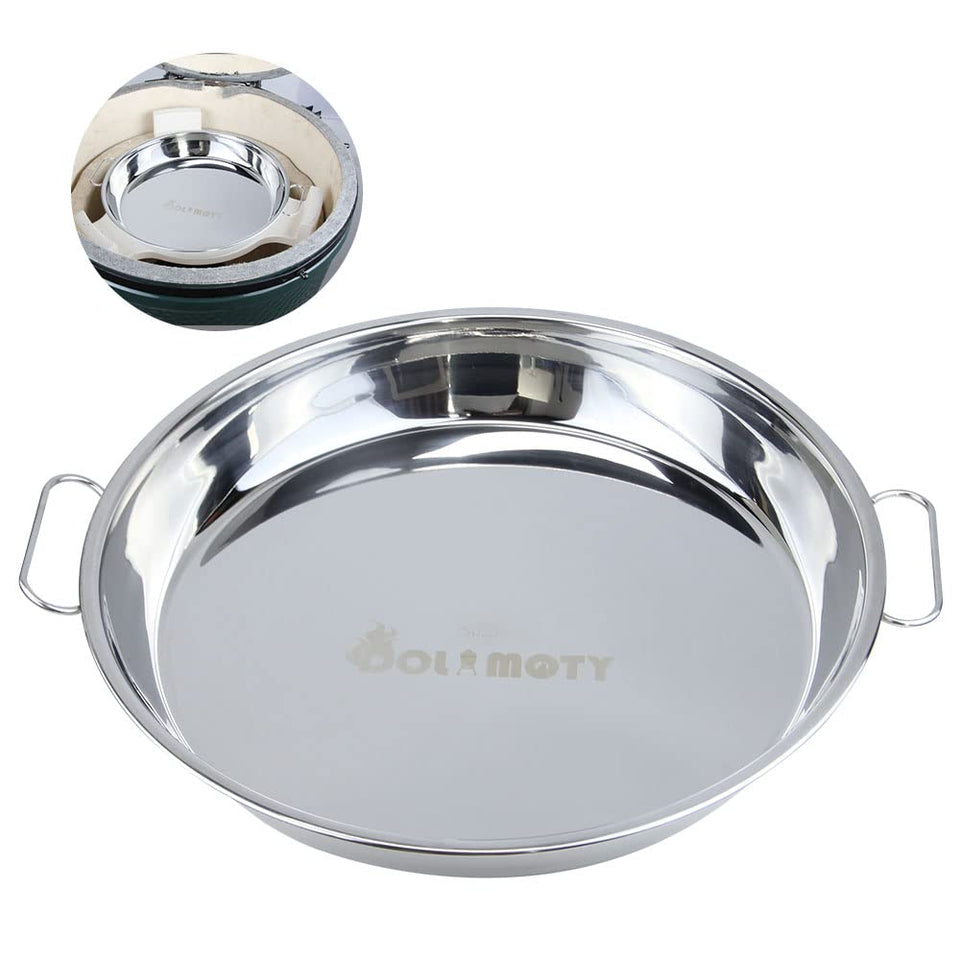 DOLAMOTY drip pan for Big Green Egg Large enables indirect cooking and moisture