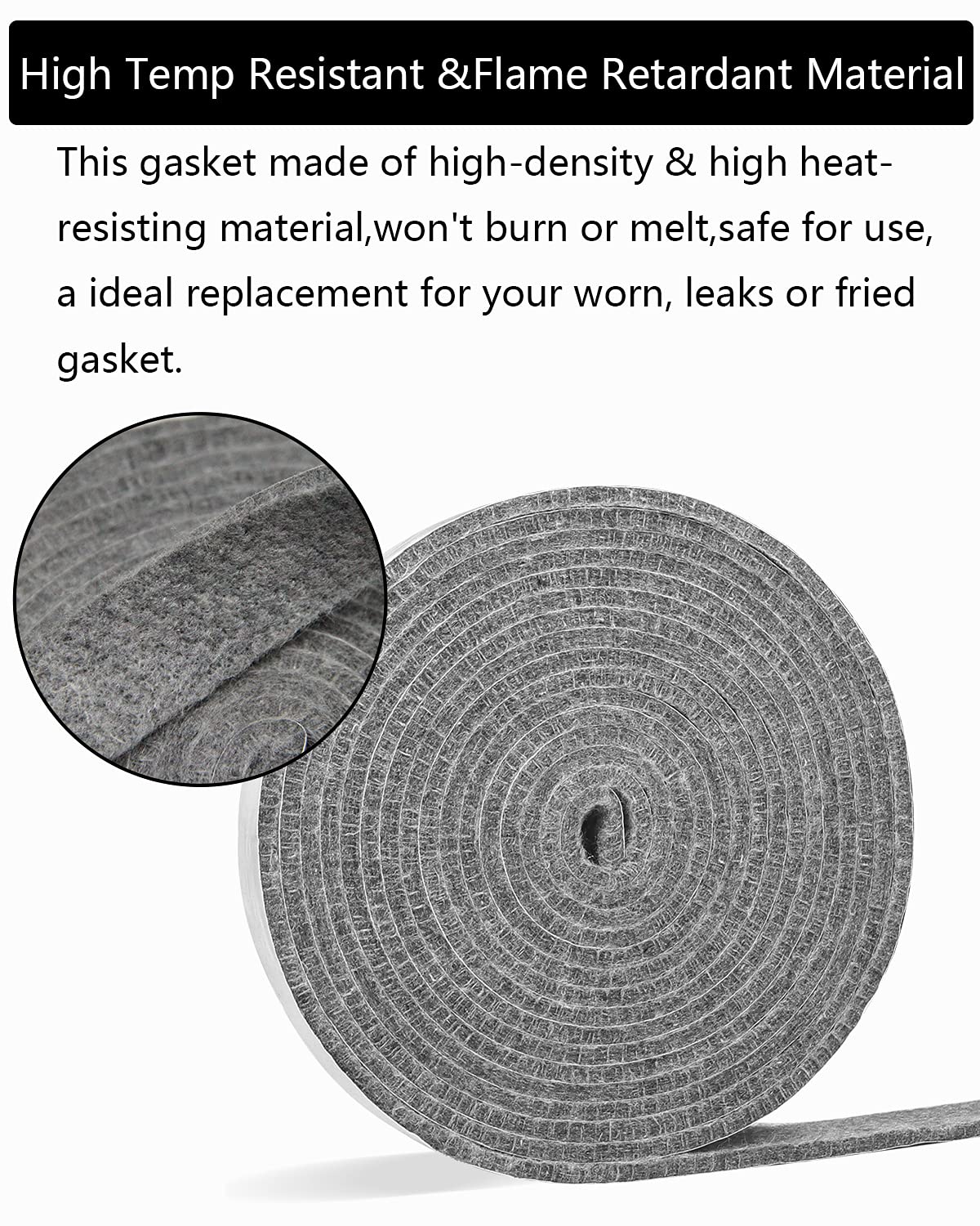 DOLAMOTY high-temp gasket material resists flames and maintains seal during cooking