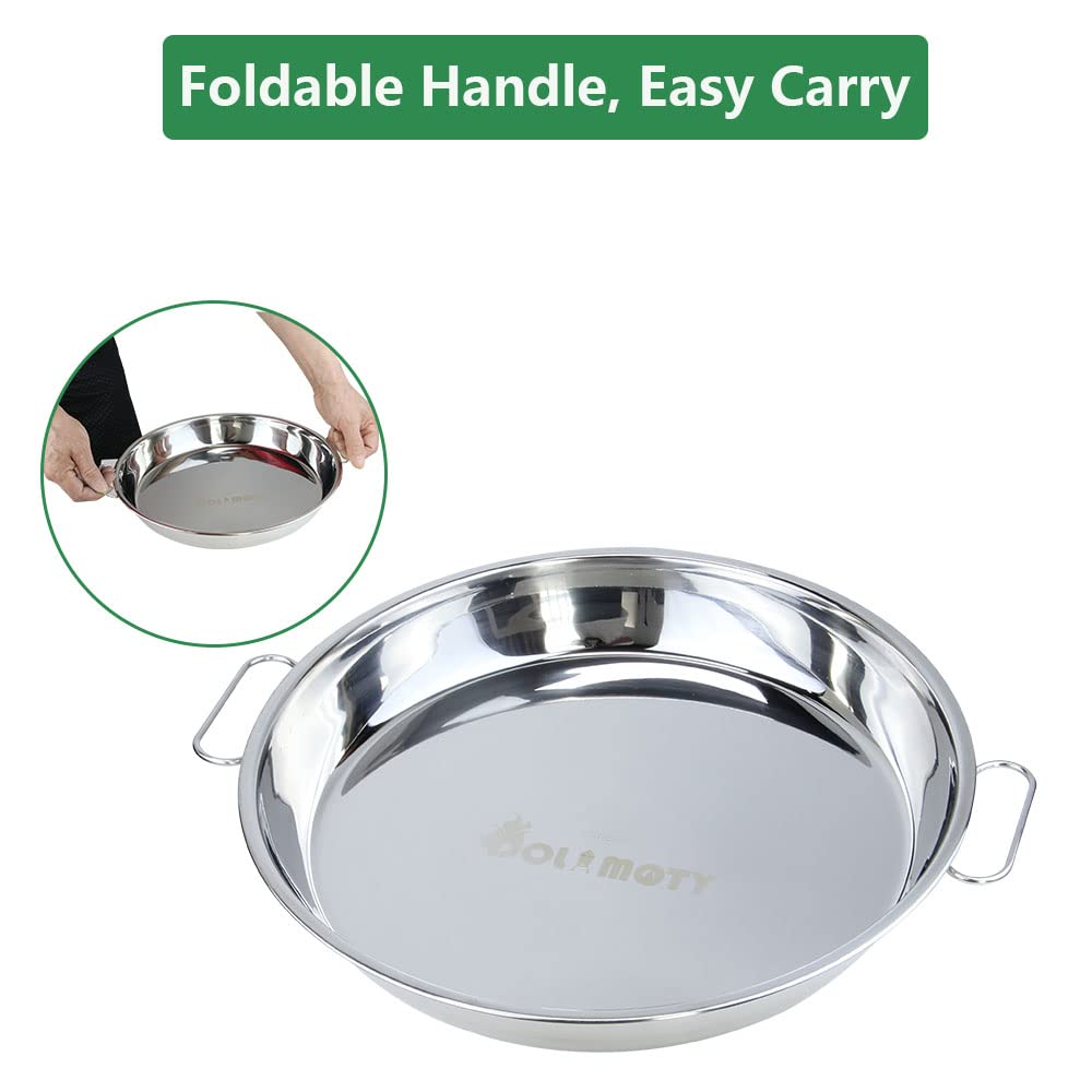 DOLAMOTY stainless steel BBQ drip pan is rust-proof and reusable