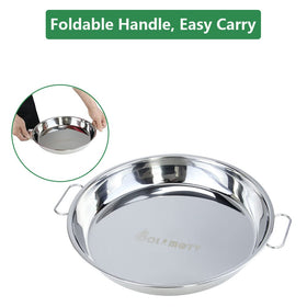 DOLAMOTY stainless steel BBQ drip pan is rust-proof and reusable