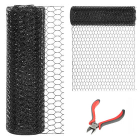 DOLEMODUO black chicken wire roll 12x150 ft for durable garden fencing.