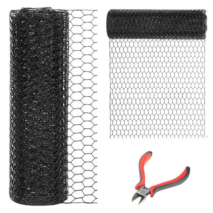 DOLEMODUO black chicken wire roll 12x150 ft for durable garden fencing.