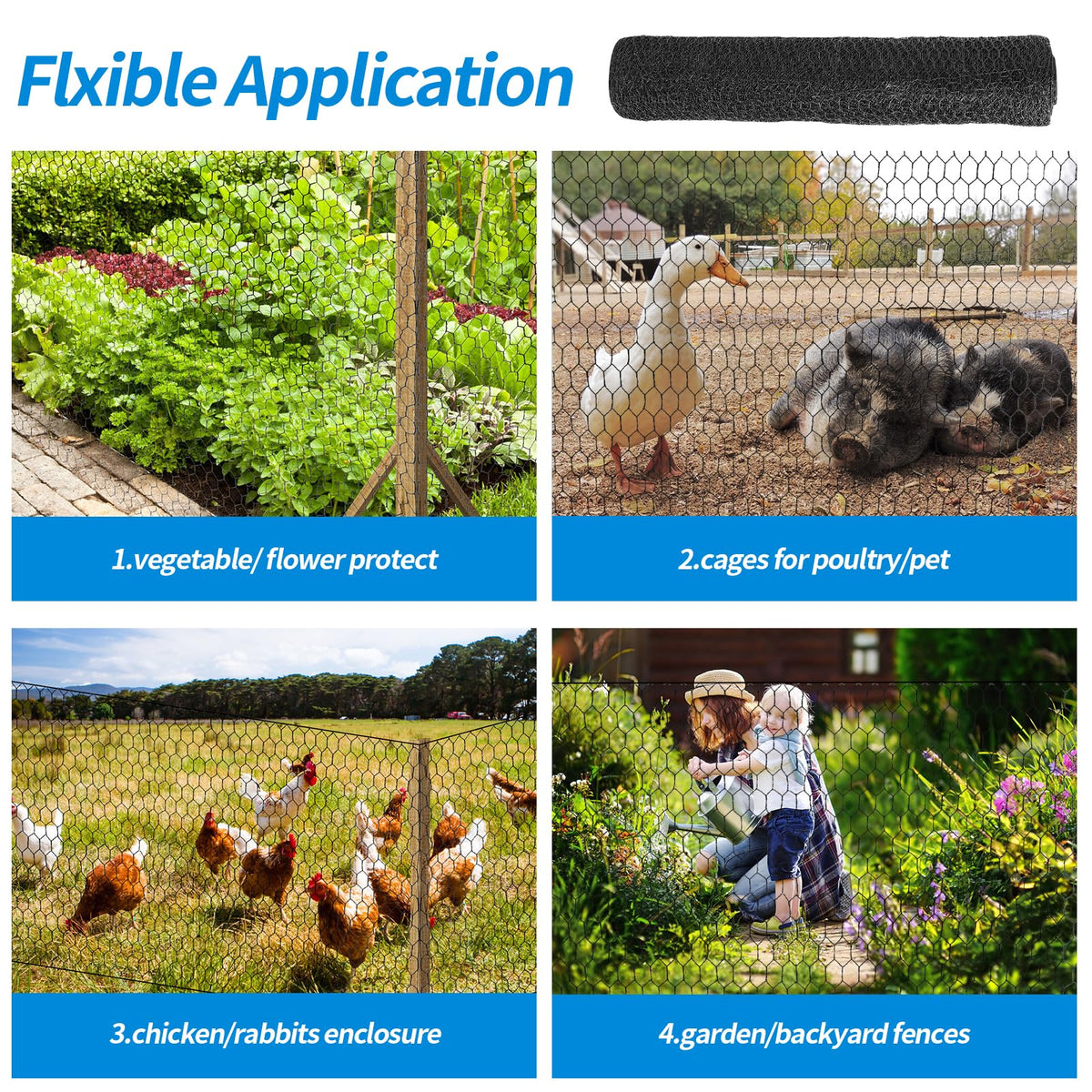 DOLEMODUO versatile mesh protects gardens, livestock, and floral arrangements.