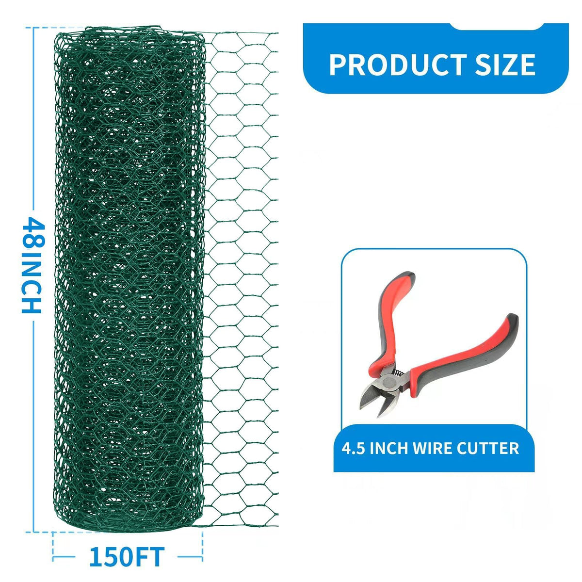 DOLEMODUO 1-inch mesh poultry netting ideal for pet fencing and small animal enclosures.