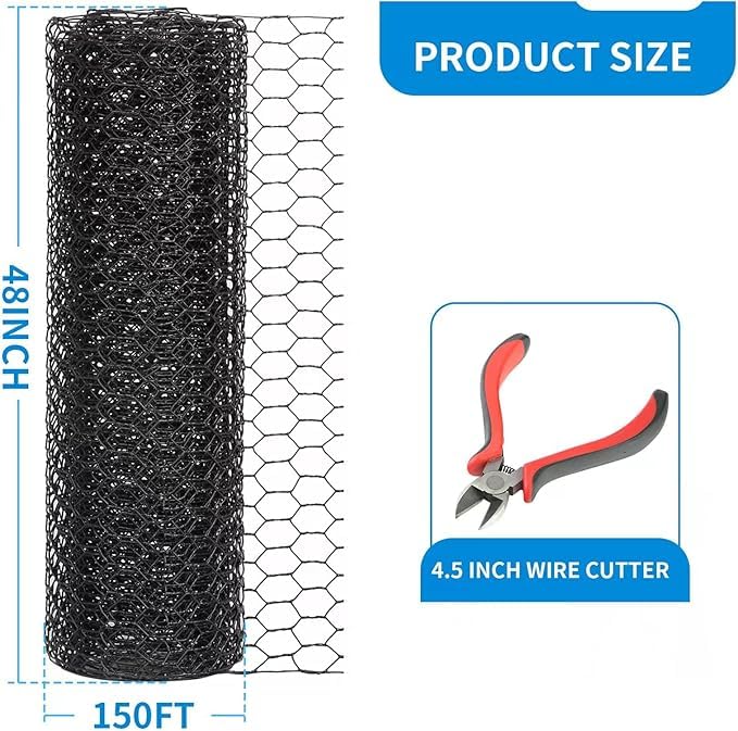 DOLEMODUO 19 gauge poultry netting provides a durable barrier for pets and poultry.