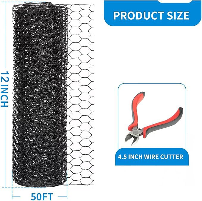 DOLEMODUO black vinyl-coated mesh offers airflow while deterring small intruders.