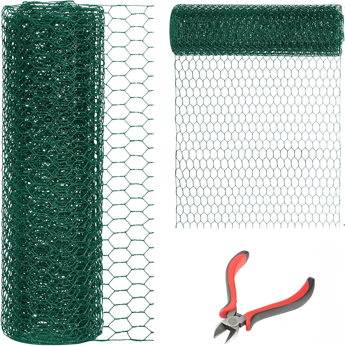 DOLEMODUO green chicken wire fence for garden protection and flexible shaping.
