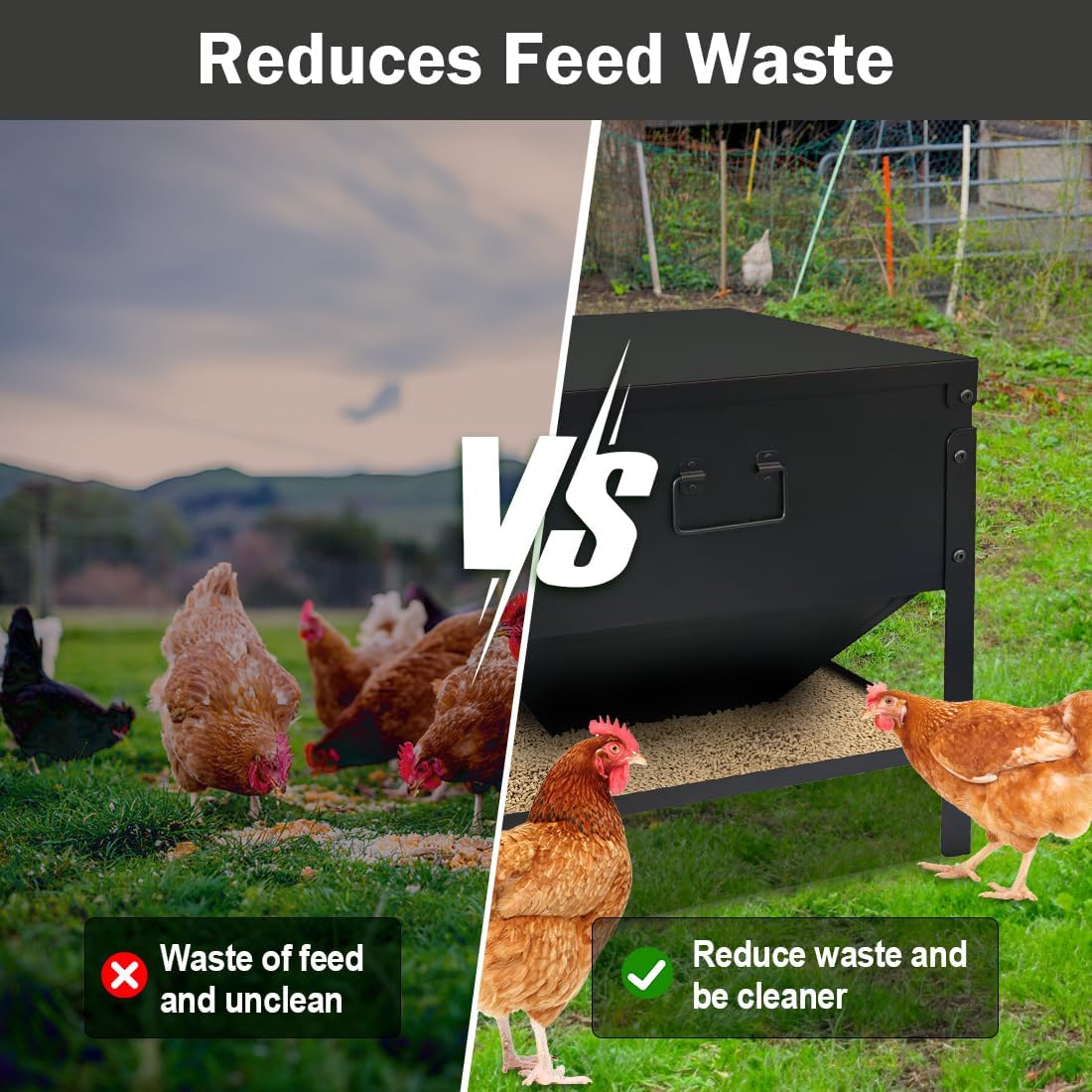 Dolemoduo chicken feeder features a portable handle for easy relocation.