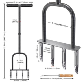 Dolibest aerator designed for standing operation to reduce back strain.