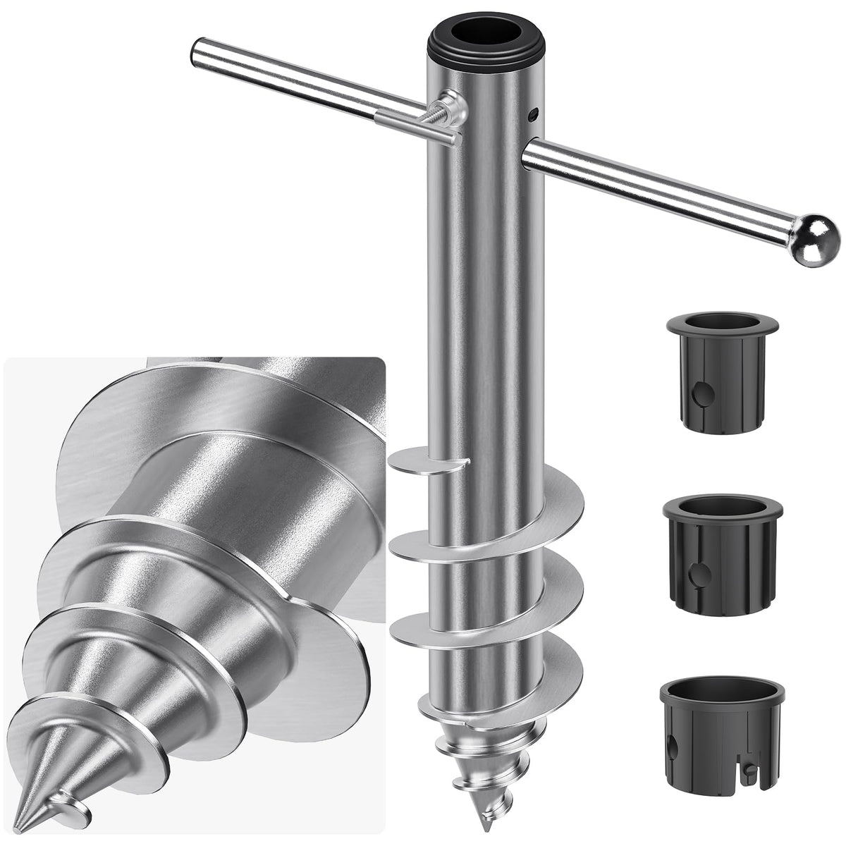 Dolibest beach umbrella sand anchor in heavy-duty steel provides durable wind resistance.