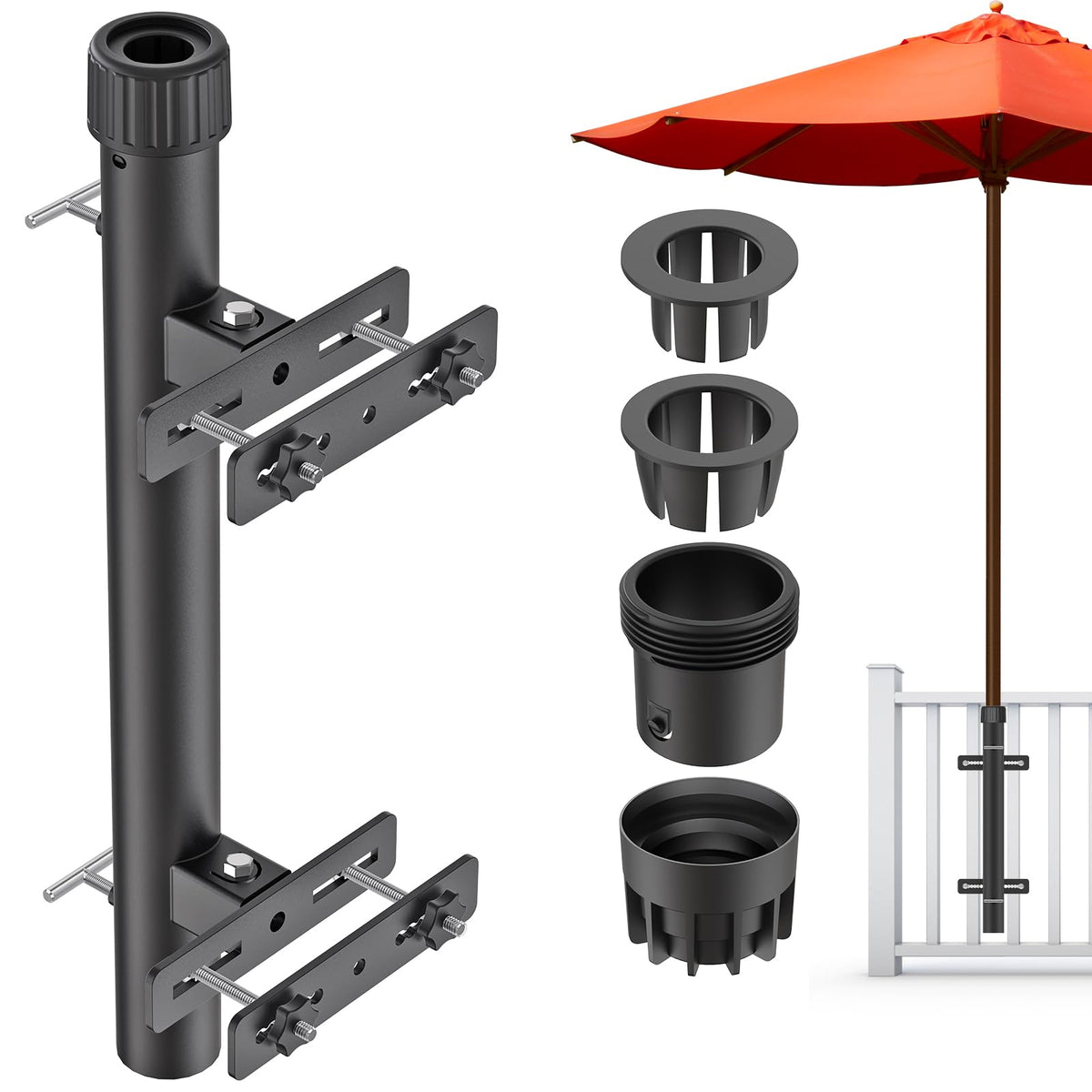 Dolibest umbrella holder viewed at an angle shows stable support.