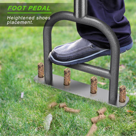 Dolibest lawn aerator assembly image highlights quick two-minute setup.