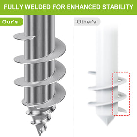 Spiral-welded base from Dolibest anchors deeper for greater stability on gusty days.