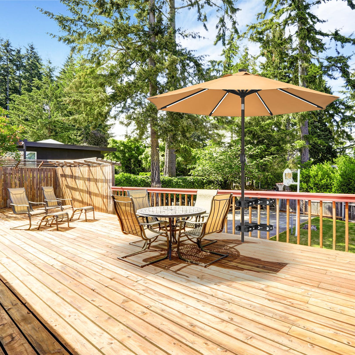 Dolibest two-pack outdoor umbrella holders for multiple setups